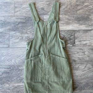 Corduroy sea-foam green overall dress